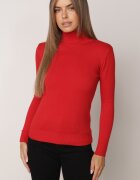 j&x Cu guler înalt din viscoză în stil clasic Timme Roșu