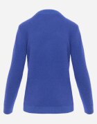j&x Cu guler înalt minimalist cu lână și manșete striate Jazuria Albastru