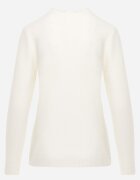 j&x Cu guler înalt minimalist cu lână și manșete striate Jazuria Bej deschis