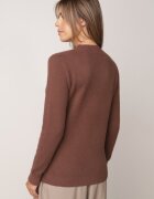 j&x Cu guler înalt minimalist cu lână și manșete striate Jazuria Maro