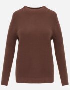 j&x Cu guler înalt minimalist cu lână și manșete striate Jazuria Maro