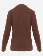 j&x Cu guler înalt minimalist cu lână și manșete striate Jazuria Maro