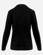 j&x Cu guler înalt minimalist cu lână și manșete striate Jazuria Negru