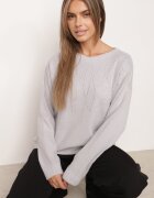 j&x Elegant Pulover cu lână decorat cu zirconii Witra Gri