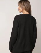 j&x Elegant Pulover cu lână decorat cu zirconii Witra Negru