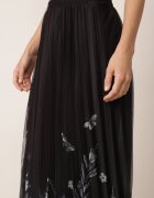 j&x Fustă plisată în croi evazat cu broderie florală Atizin Bleumarin
