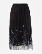 j&x Fustă plisată în croi evazat cu broderie florală Atizin Bleumarin