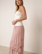 j&x Fustă plisată în croi evazat cu broderie florală Atizin Roz