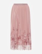 j&x Fustă plisată în croi evazat cu broderie florală Atizin Roz