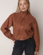 j&x Jachetă bomber de tranziție cu guler tip tunică din lână și bumbac Hanusa Maro