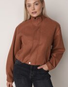 j&x Jachetă bomber de tranziție cu guler tip tunică din lână și bumbac Hanusa Maro
