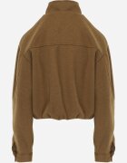 j&x Jachetă bomber de tranziție cu guler tip tunică din lână și bumbac Hanusa Verde