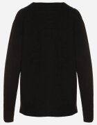 j&x Kardigan Negru cu Bumbac Decorat cu Model Împletit și Buzunare Mevesava