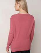 j&x Kardigan roz închis din bumbac decorat cu model împletit și cu buzunare Mevesava