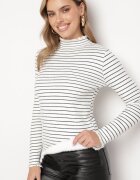 j&x Maletă Albă cu Lână în Dungi Vortilira
