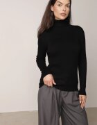 j&x Maletă Neagră cu Lână cu Croială Clasică Zozilya