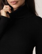 j&x Maletă Neagră cu Lână cu Croială Clasică Zozilya