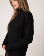 j&x Maletă Neagră cu Mânecă Lungă și cu Model Tricotat Lobbere