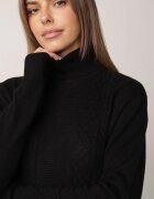 j&x Maletă Neagră cu Mânecă Lungă și cu Model Tricotat Lobbere