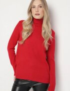 j&x Maletă Roșie Casual cu Lână și Croială Dreaptă Reiselia