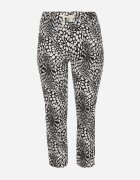 j&x Pantaloni Alb-Negru Regular cu elastic în talie și decolteu abstract Cleava