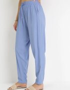 j&x Pantaloni Albaștri cu elastic încrețit în talie și șnur din Viscoză Honori