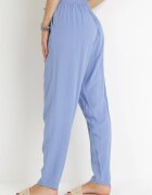 j&x Pantaloni Albaștri cu elastic încrețit în talie și șnur din Viscoză Honori