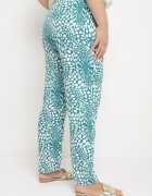 j&x Pantaloni Albaștri Regular cu Elastic în Talie și Decolteu Abstract Cleava
