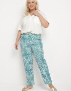 j&x Pantaloni Albaștri Regular cu Elastic în Talie și Decolteu Abstract Cleava