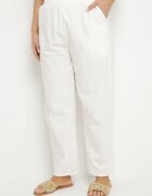 j&x Pantaloni Albi Clasici din bumbac cu elastic în talie Olozi