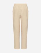 j&x Pantaloni Bej de Bumbac cu Talie Înaltă Vivivara