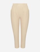 j&x Pantaloni Bej deschis Clasici din bumbac cu elastic în talie Olozi