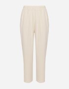 j&x Pantaloni bej deschis largi din bumbac și cu talie înaltă Neorenna