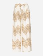 j&x Pantaloni Bej din Viscoză Largi cu Model Geometric Faneoriela