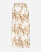 j&x Pantaloni Bej din Viscoză Largi cu Model Geometric Faneoriela