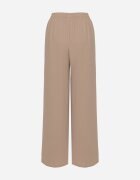 j&x Pantaloni bej închis cu croială largă cu talie înaltă și legătură în talie Reithessa