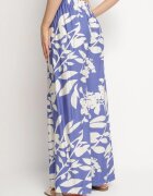 j&x Pantaloni de viscoză albaștri cu croi larg cu talie înaltă cu imprimeu floral Neorilia