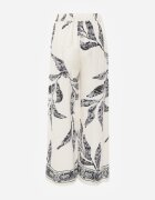 j&x Pantaloni din viscoză largi cu motiv floral Casual Nelinore Crem cu negru