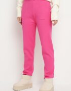 j&x Pantaloni Fuchsia din bumbac cu talie înaltă și șnur în talie Venerithra