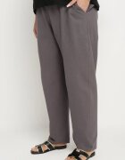 j&x Pantaloni Gri Clasici din Bumbac cu Elastic în Talie Olozi