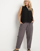 j&x Pantaloni Gri Clasici din Bumbac cu Elastic în Talie Olozi