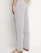 j&x Pantaloni Gri Largi cu Bumbac și Talie Înaltă Neorenna