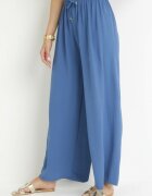 j&x Pantaloni Larghi Albaștri cu elastic în talie Koia