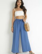 j&x Pantaloni Larghi Albaștri cu elastic în talie Koia