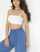 j&x Pantaloni Larghi Albaștri cu elastic în talie Koia