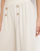 j&x Pantaloni Largi Bej Deschis cu Bumbac cu Talie Înaltă și nasturi Avelritia