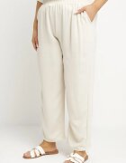 j&x Pantaloni largi bej din bumbac și cu talie înaltă Naitte