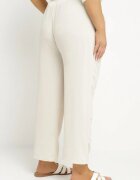 j&x Pantaloni largi bej din bumbac și cu talie înaltă Naitte