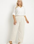 j&x Pantaloni largi bej din bumbac și cu talie înaltă Naitte
