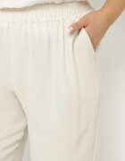 j&x Pantaloni largi bej din bumbac și cu talie înaltă Naitte